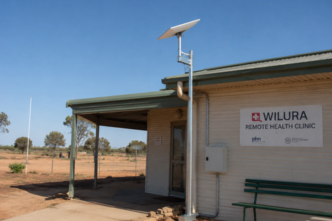 satellite internet telehealth backup setup at a remote Australian clinic with Amazon Leo receiver
